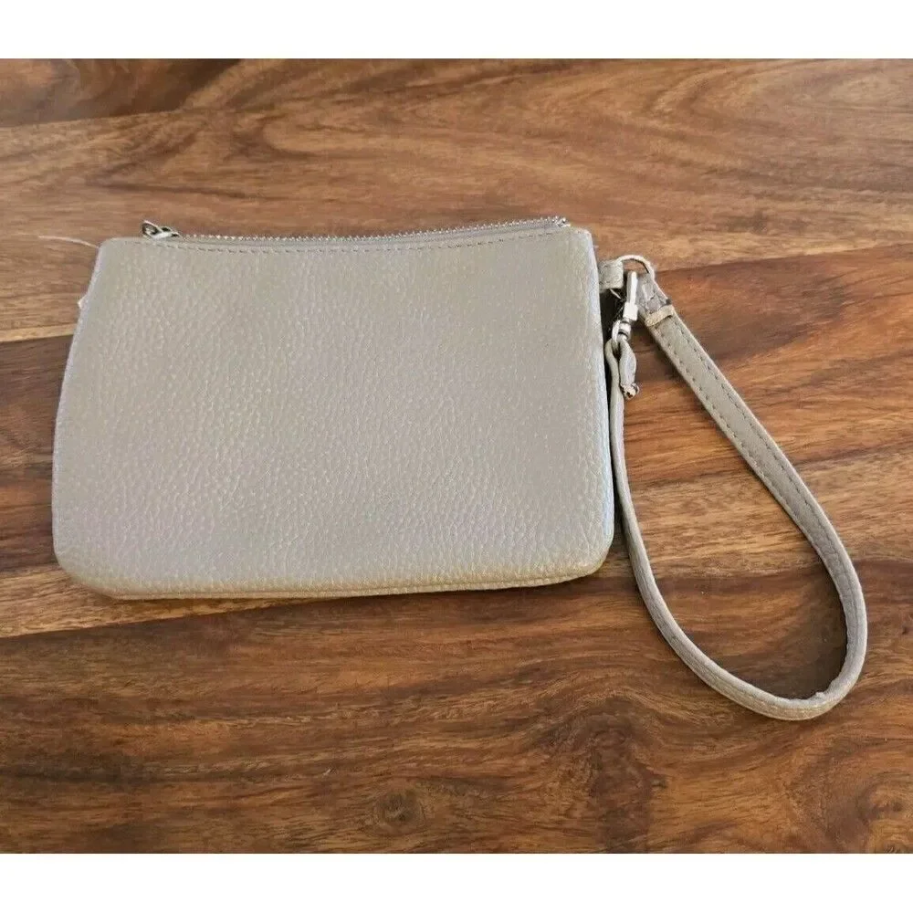 Steve Madden Wallet Wristlet Coin Purse Gray Faux Leather